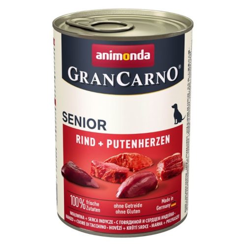 Animonda GranCarno Senior (marha, pulykaszív) konzerv - idős kutyák részére 400 g