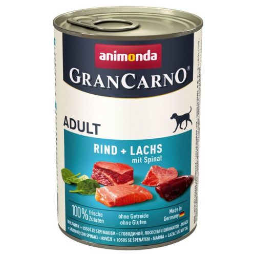 Animonda GranCarno Adult (lazac, spenót) konzerv - felnőtt kutyák részére 400 g
