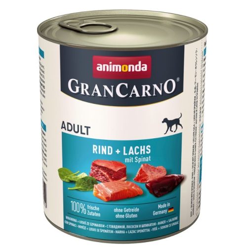 Animonda GranCarno Adult (lazac, spenót) konzerv - felnőtt kutyák részére 800 g