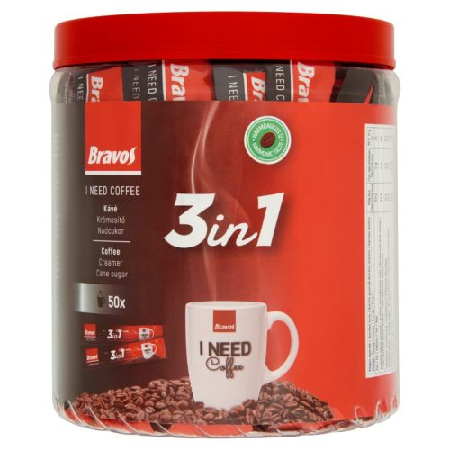 Bravos 3in1 instant kávéitalpor 50x17 g