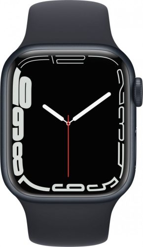Apple Watch Series 7 GPS 41mm éjfekete aluminium tok, éjfekete sportszíj 
