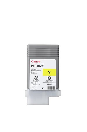 Canon PFI-102Y Tintapatron iPF500, 600, 700 nyomtatókhoz, sárga, 130ml