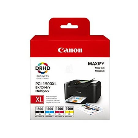 Canon PGI-1500XLKIT Tintapatron multipack Maxify MB2350 nyomtatóhoz, b+c+m+y, 34ml+3*12ml