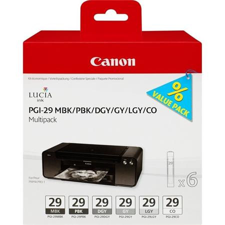 Canon PGI-29 Tintapatron multipack Pixma Pro1 nyomtatóhoz, mb+pb+dgy+gy+lgy+co, 6x36ml