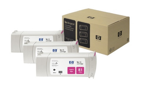 HP C5068A Tintapatron multipack DesignJet 4000 nyomtatóhoz, HP  81, magenta, 3*680ml