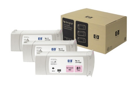 HP C5071A Tintapatron multipack DesignJet 4000 nyomtatóhoz, HP  81, világos magenta, 3*680ml
