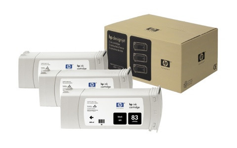 HP C5072A Tintapatron multipack DesignJet 4000 nyomtatóhoz, HP  83, uv fekete, 3*680ml