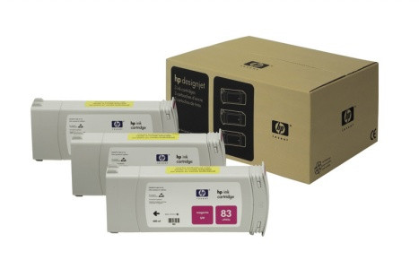 HP C5074A Tintapatron multipack DesignJet 4000 nyomtatóhoz, HP  83, uv magenta, 3*680ml