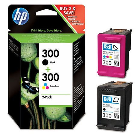 HP CN637E Tintapatron multipack DeskJet D2560 nyomtatóhoz, HP  300, fekete, színes, 200+165 oldal