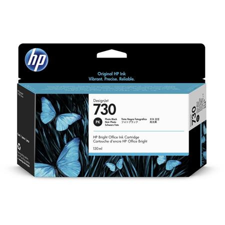 HP P2V67A Tintapatron DesignJet T1600, T1700, T2600 nyomtatókhoz, HP  730, fotó fekete, 130 ml