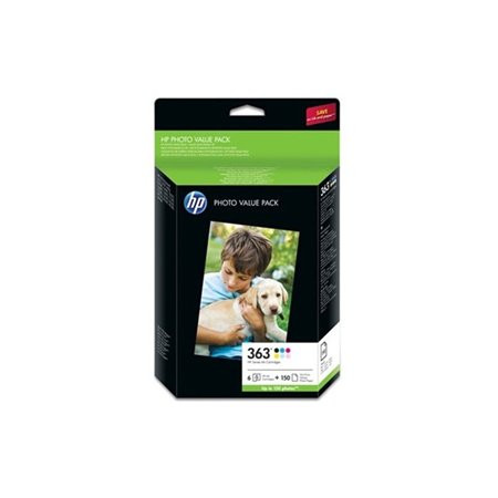 HP Q7966AE Tintapatron multipack Photosmart 3210, HP  363, b+c+m+y+pc+pm+papír 150ív, 10*15 cm