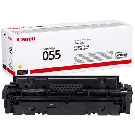 Canon CRG-055 Lézertoner i-Sensys LPB663, 664, MF742, 744, 746 nyomtatókhoz, sárga, 2,1k