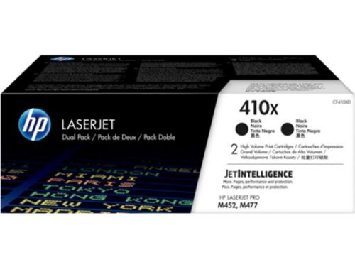 HP CF410XD Lézertoner Color LaserJet Pro M452, M477 nyomtatókhoz, HP  410X, fekete, 2*6,5k