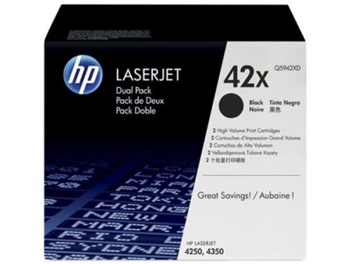 HP Q5942XD Lézertoner LaserJet 4250, 4350 nyomtatókhoz, HP  42X, fekete, 2*20k
