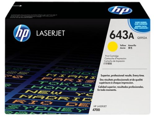 HP Q5952A Lézertoner ColorLaserJet 4700 nyomtatóhoz, HP  643A, sárga, 10k