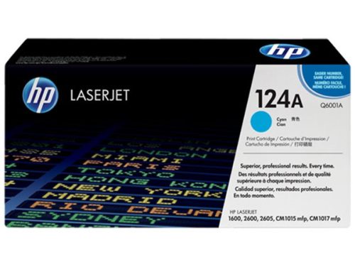HP Q6001A Lézertoner ColorLaserJet 2600, 2600N, 2605 nyomtatókhoz, HP  124A, cián, 2k