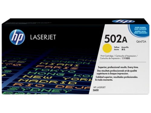 HP Q6472A Lézertoner ColorLaserJet 3600 nyomtatóhoz, HP  502A, sárga, 4k