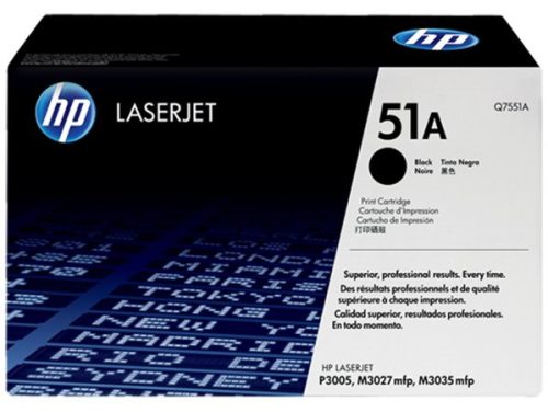 HP Q7551A Lézertoner LaserJet P3005, M3027MFP nyomtatókhoz, HP  51A, fekete, 6,5k
