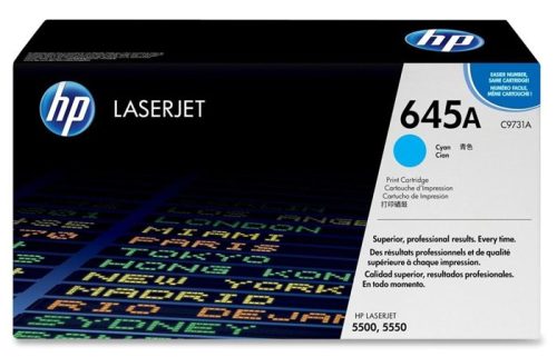 HP C9731A Lézertoner ColorLaserJet 5500, 5550 nyomtatókhoz, HP  645A, cián, 12k