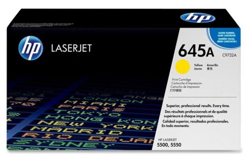 HP C9732A Lézertoner ColorLaserJet 5500, 5550 nyomtatókhoz, HP  645A, sárga, 12k