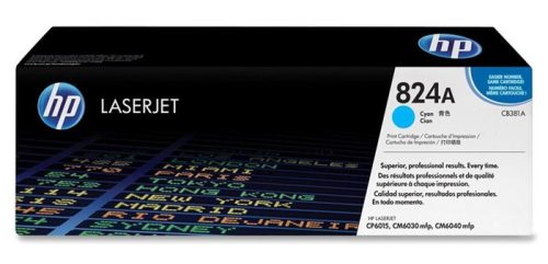 HP CB381A Lézertoner ColorLaserJet CP6015, CM6040MFP nyomtatókhoz, HP  824A, cián, 21k