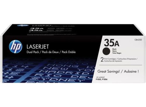 HP CB435AD Lézertoner LaserJet P1005, P1006 nyomtatókhoz, HP  35A, fekete, 2*1,5k