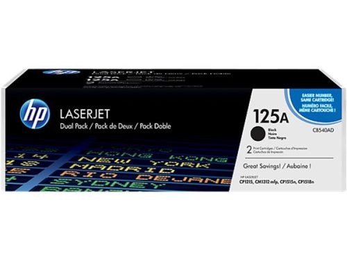 HP CB540AD Lézertoner ColorLaserJet  CP1215, CP1217  nyomtatókhoz, HP  125A, fekete, 2*2,2k