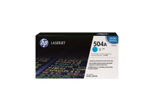 HP CE251A Lézertoner ColorLaserJet CM3530, CP3525 nyomtatókhoz, HP  504A, cián, 7k