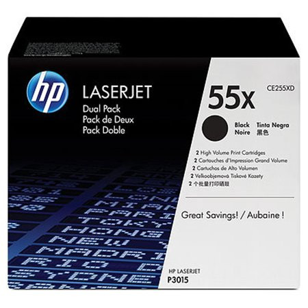 HP CE255XD Lézertoner LaserJet P3015 nyomtatóhoz, HP  55X, fekete, 2*12,5k