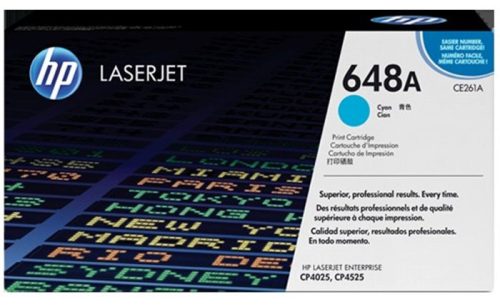HP CE261A Lézertoner ColorLaserJet CP4525 nyomtatóhoz, HP  648A, cián, 11k