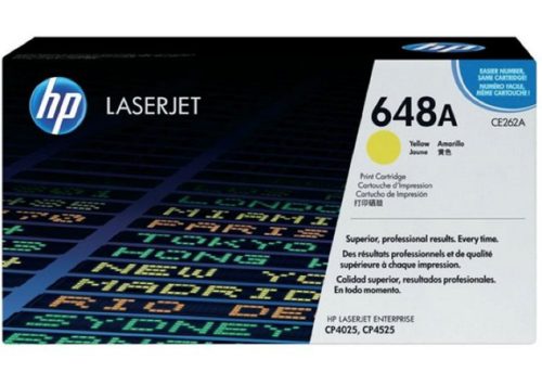 HP CE262A Lézertoner ColorLaserJet CP4525 nyomtatóhoz, HP  648A, sárga, 11k