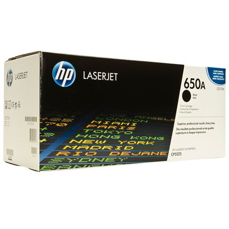 HP CE270A Lézertoner ColorLaserJet CP5525 nyomtatóhoz, HP  650A, fekete, 13,5k