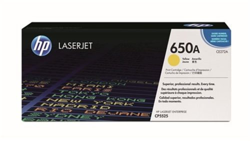 HP CE272A Lézertoner ColorLaserJet CP5525 nyomtatóhoz, HP  650A, sárga, 15k