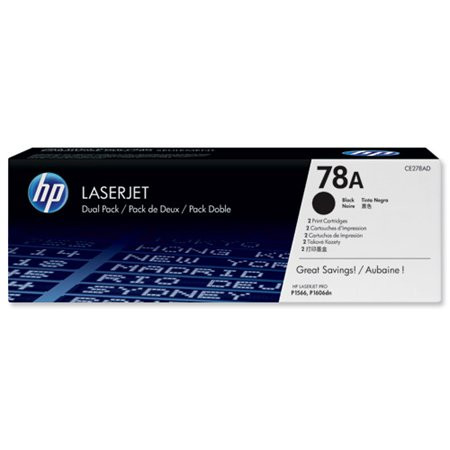 HP CE278A Lézertoner LaserJet P1566, P1606 nyomtatókhoz, HP  78A, fekete, 2,1k