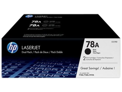 HP CE278AD Lézertoner LaserJet P1566, P1606 nyomtatókhoz, HP  78A, fekete, 2*2,1k