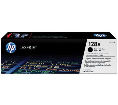 HP CE320A Lézertoner Color LaserJet Pro CM1415, CP1525N nyomtatókhoz, HP  128A, fekete, 2k