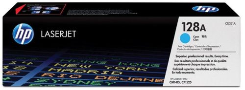 HP CE321A Lézertoner Color LaserJet Pro CM1415, CP1525N nyomtatókhoz, HP  128A, cián, 1,3k