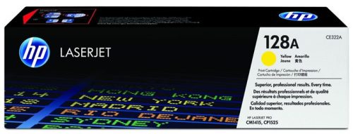 HP CE322A Lézertoner Color LaserJet Pro CM1415, CP1525N nyomtatókhoz, HP  128A, sárga, 1,3k