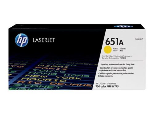 HP CE342A Lézertoner Laserjet Enterprise MFP M775 nyomtatókhoz, HP  651A, sárga, 16k
