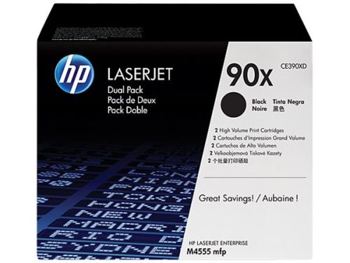 HP CE390XD Lézertoner LaserJet M4555MFP nyomtatóhoz, HP  90X, fekete, 2*24k