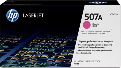 HP CE403A Lézertoner LaserJet M551 nyomtatóhoz, HP  507A, magenta, 6k