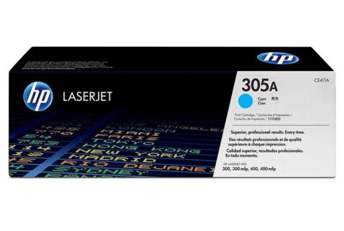 HP CE411A Lézertoner LaserJet Pro 300 MFP M375 nyomtatóhoz, HP  305A, cián, 2,6k