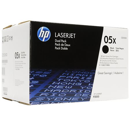 HP CE505XD Lézertoner LaserJet P2055 nyomtatóhoz, HP  05X, fekete, 2*6,5k