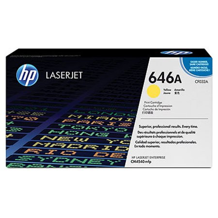 HP CF032A Lézertoner ColorLaserJet Pro CM4540 nyomtatóhoz, HP  646A, sárga, 12,5k