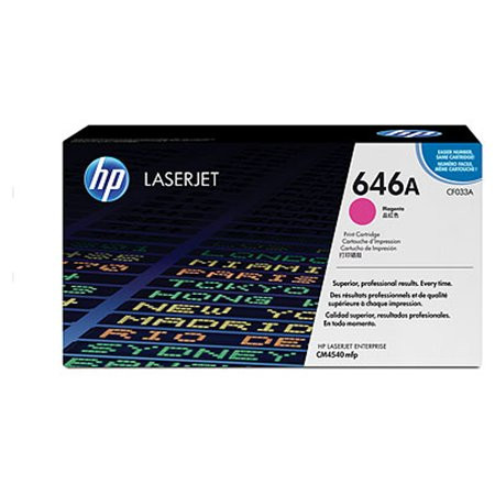 HP CF033A Lézertoner ColorLaserJet Pro CM4540 nyomtatóhoz, HP  646A, magenta, 12,5k
