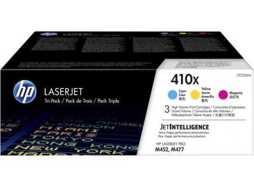 HP CF252XM Lézertoner multipack Color LaserJet Pro M452, M477 nyomtatókhoz, HP  410X, c+m+y, 3*5k