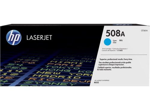 HP CF361A Lézertoner Color LaserJet Enterprise M552, M553 nyomtatóhoz, HP  508A, cián, 5k
