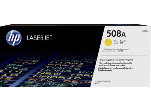 HP CF362A Lézertoner Color LaserJet Enterprise M552, M553 nyomtatóhoz, HP  508A, sárga, 5k