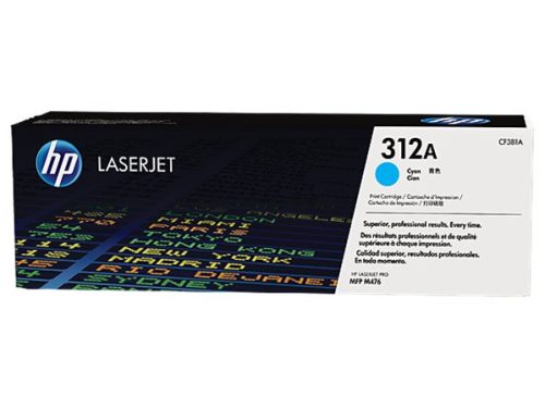 HP CF381A Lézertoner Color LaserJet Pro MFP M476 nyomtatóhoz, HP  312A, cián, 2,7k
