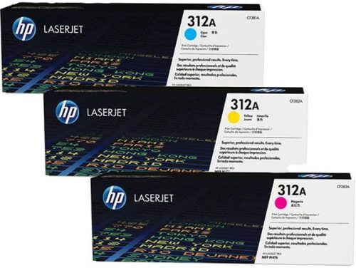 HP CF440AM Lézertoner multipack LaserJet M476 nyomtatóhoz, HP  312A, c+m+y, 3*2,7k